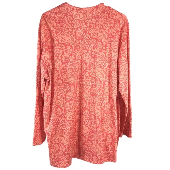 Peach Floral Print Pintucked Tunic Top, Size 2X - Picture 6 of 10